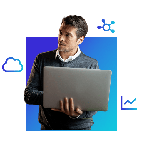 software erp industrial empresario con ordenador